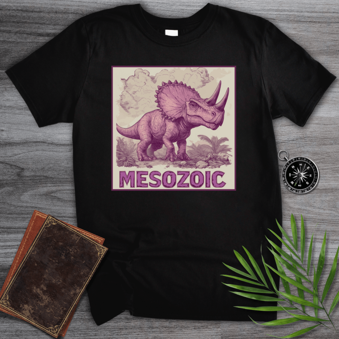 T-Shirt Black / S Mesozoic Triceratops Dinosaur Environment T-Shirt