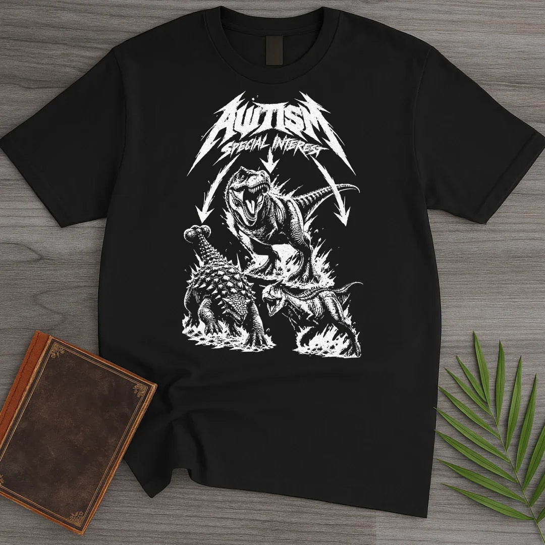 T-Shirt Black / S Metal Autism Dinosaur T-Shirt