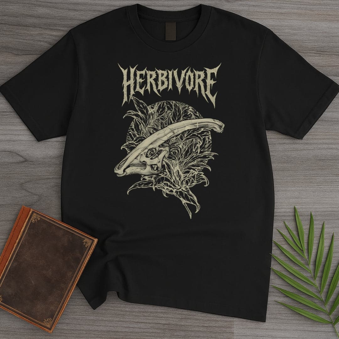T-Shirt Black / S Metal Parasaurolophus Ferns T-Shirt