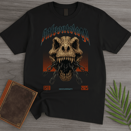 T-Shirt Black / S Metal T-Rex Skull and Chains T-Shirt