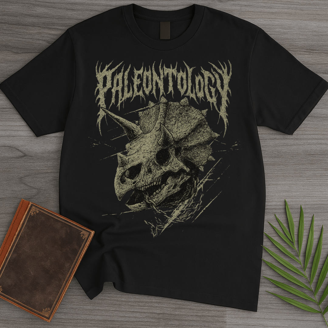 T-Shirt Black / S Metal Triceratops Skull & Chains T-Shirt