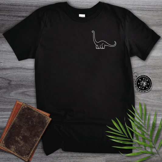 T-Shirt Black / S Minimalist Brachiosaurus Line-Art T-Shirt