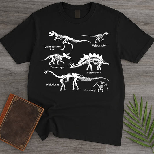 T-Shirt Black / S Minimalist Dino Education T-Shirt