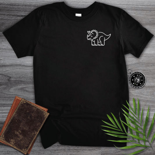 T-Shirt Black / S Minimalist Triceratops Line-Art T-Shirt