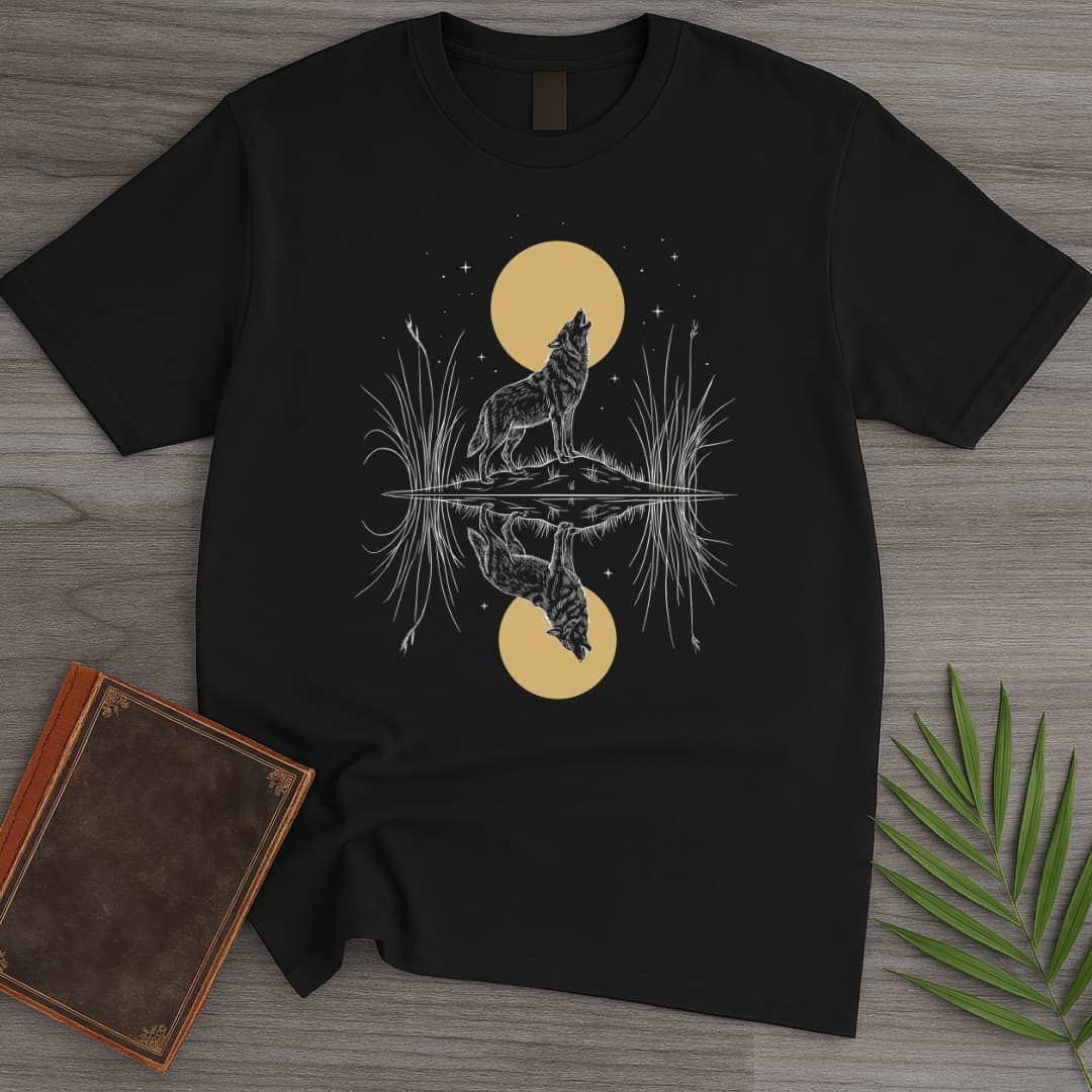 T-Shirt Black / S Moonlit Howl Wolf T-Shirt