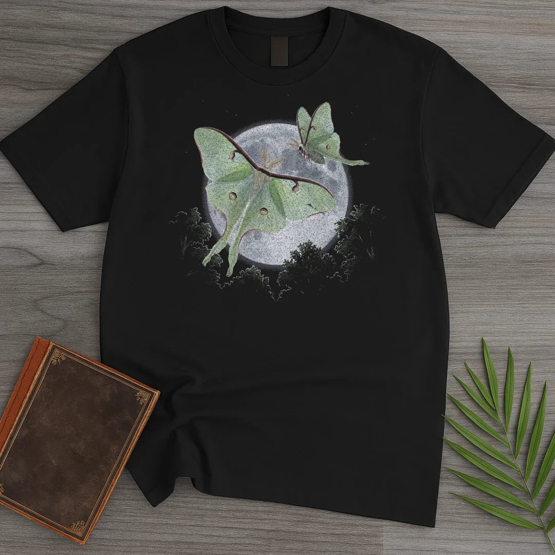 T-Shirt Black / S Moonlit Luna Moths T-Shirt