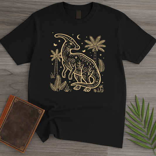 T-Shirt Black / S Moonlit Parasaurolophus T-Shirt