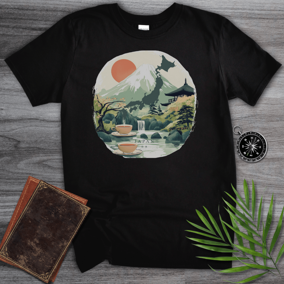 T-Shirt Black / S Mount Fuji Japan Map Graphic T-Shirt