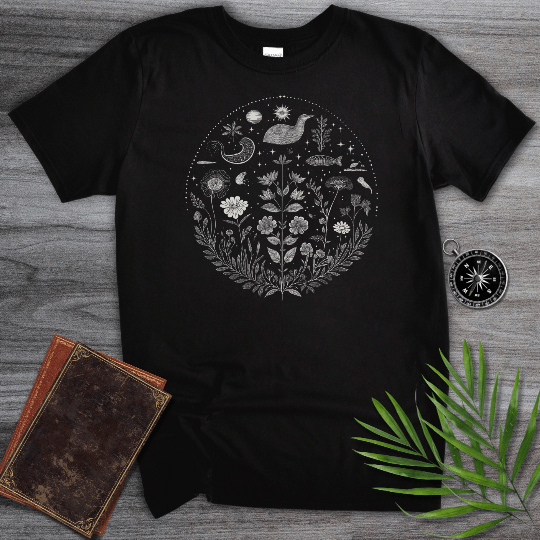 T-Shirt Black / S Natural Biology: Environment Line Art Graphic T-Shirt