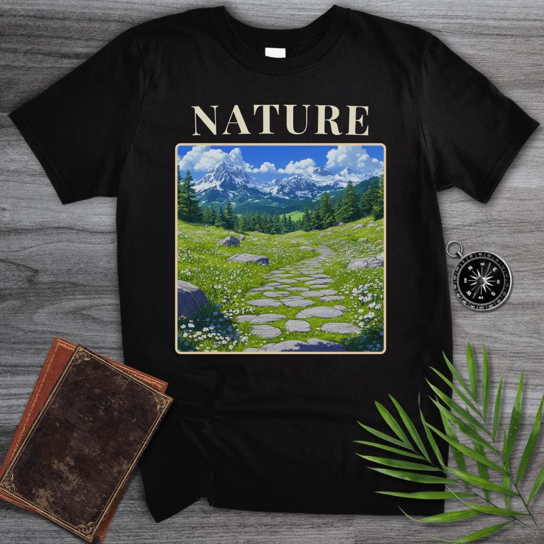 T-Shirt Black / S Nature Mountain Valley T-Shirt