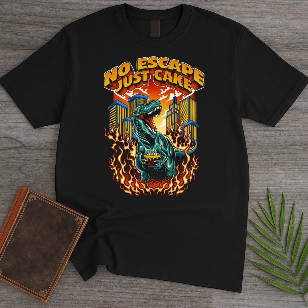 T-Shirt Black / S No Escape Just Cake T.rex T-Shirt (Akbar Sansa)