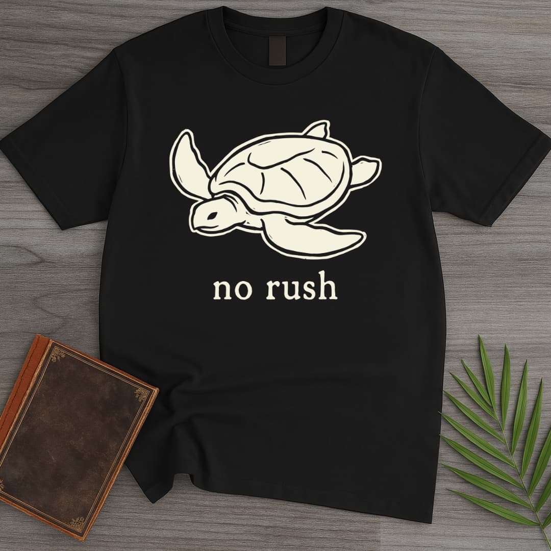 T-Shirt Black / S No Rush Sea Turtle T-Shirt