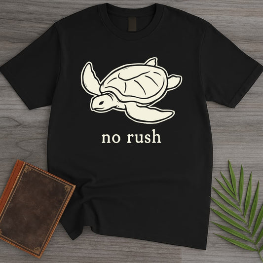 T-Shirt Black / S No Rush Sea Turtle T-Shirt