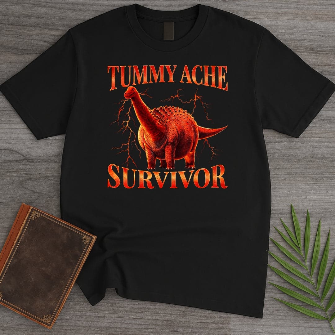 T-Shirt Black / S Obesethocoelicaudia Tummy Ache Survivor T-Shirt