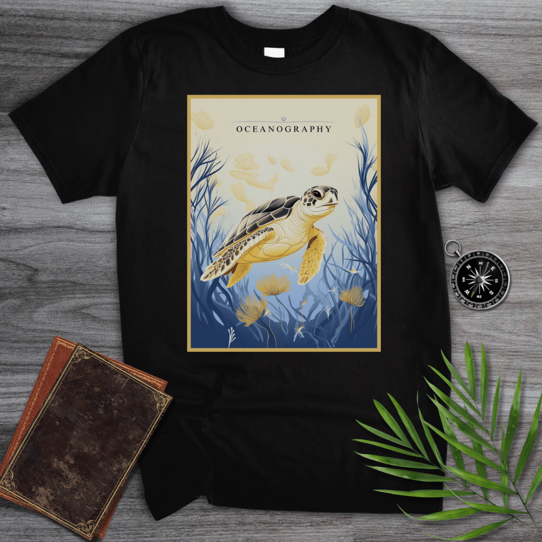 T-Shirt Black / S Oceanography: Marine Biology Sea Turtle T-Shirt