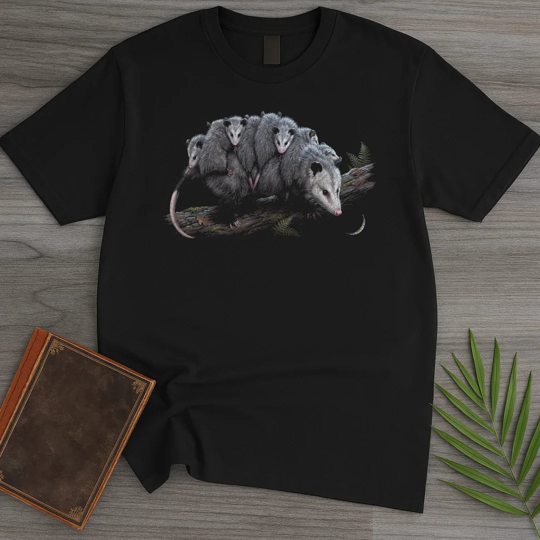 T-Shirt Black / S Opossum Piggyback Ride T-Shirt