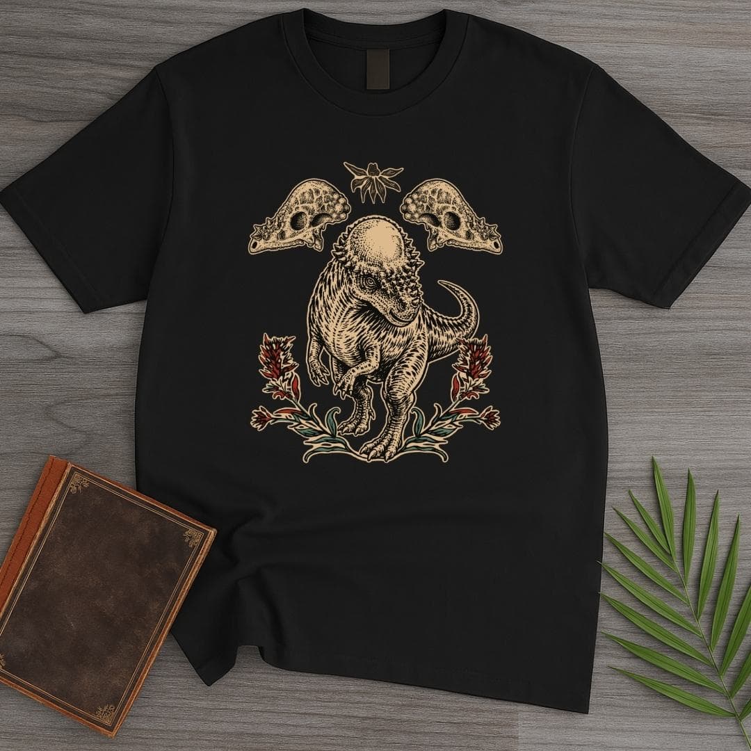 T-Shirt Black / S Pachycephalosaurus Fossil Bloom T-Shirt
