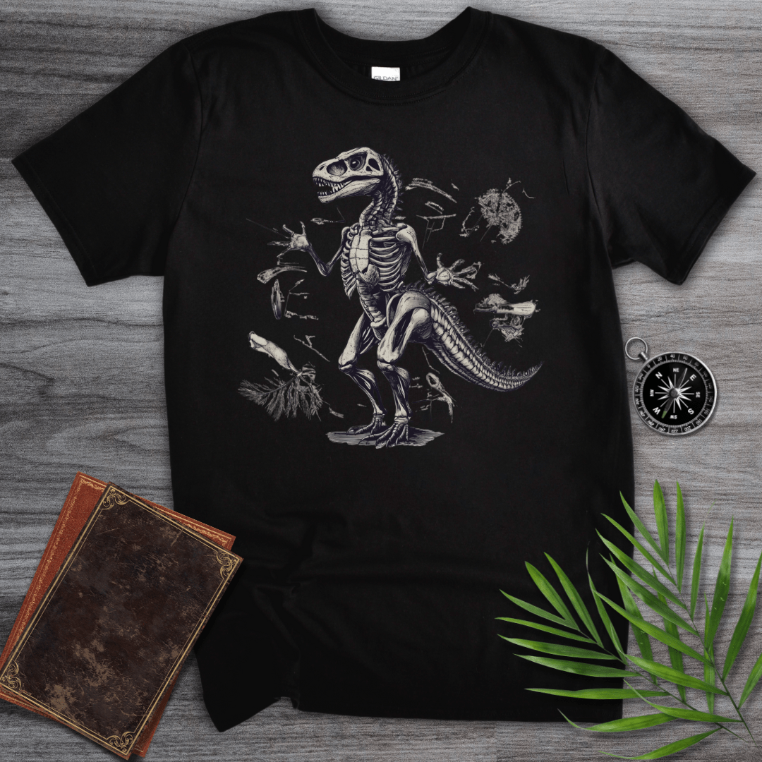 T-Shirt Black / S Paleontology Dinosaur Skeleton T-Shirt