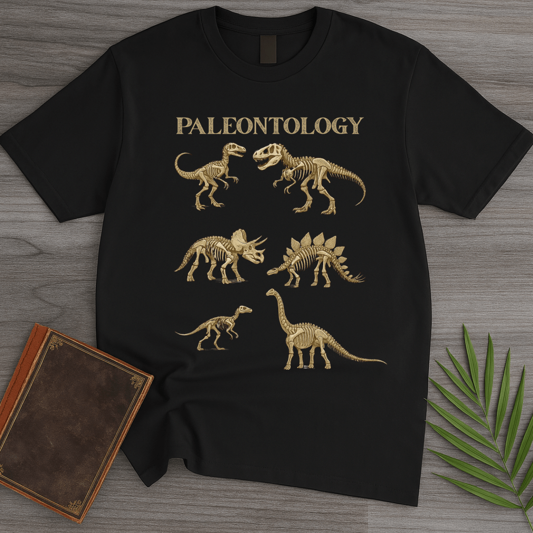 T-Shirt Black / S Paleontology Vintage Fossils T-Shirt