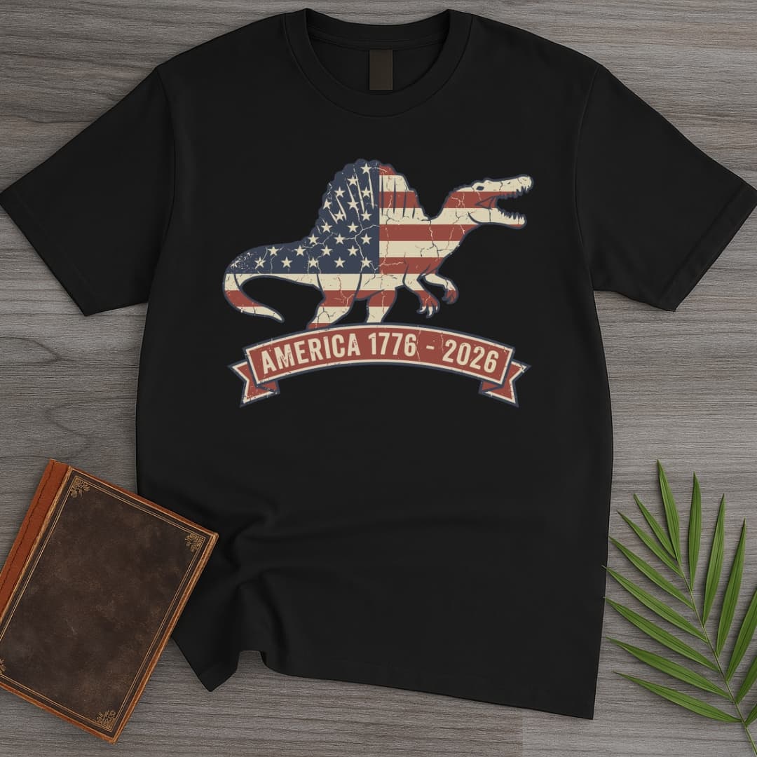 T-Shirt Black / S Patriotic Spinosaurus Americas 250th T-Shirt