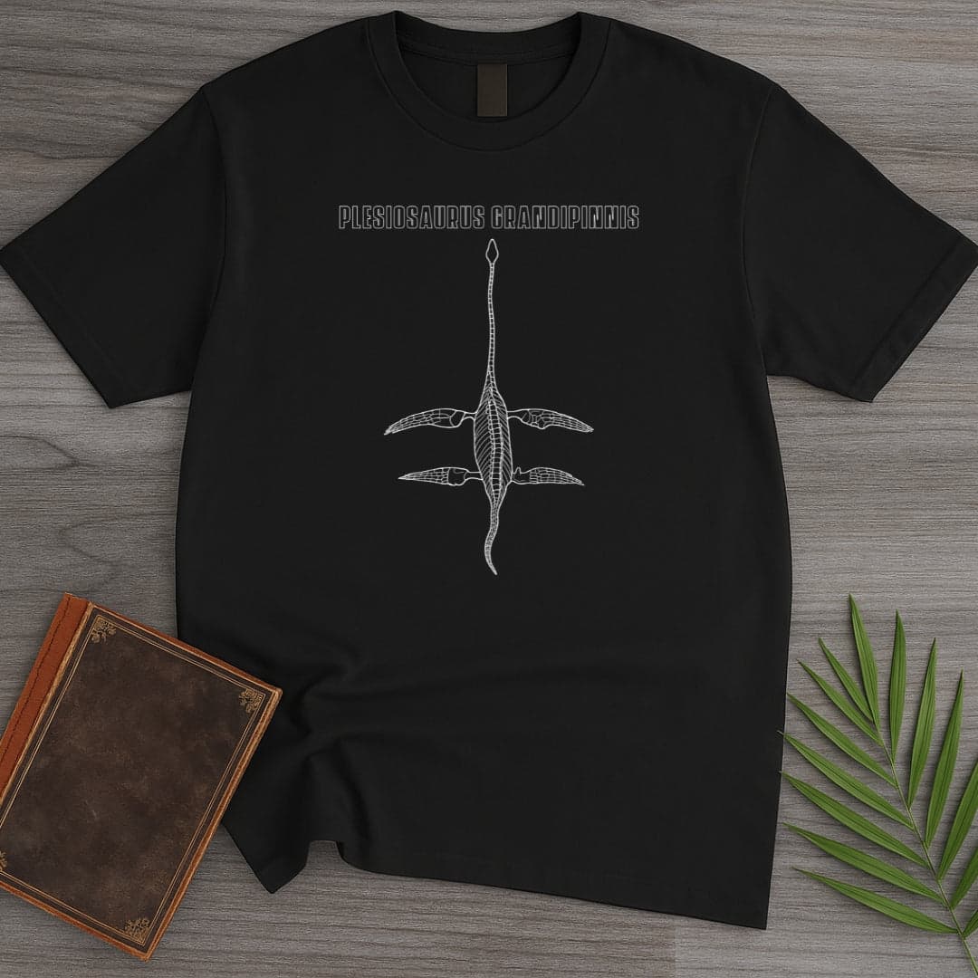 T-Shirt Black / S Plesiosaurus Grandipinnis Line Art T-Shirt