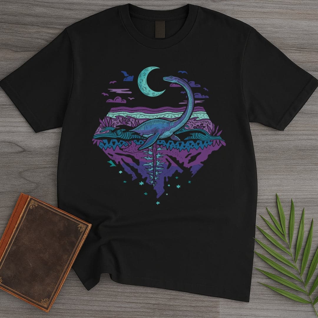 T-Shirt Black / S Plesiosaurus Moon Gazer T-Shirt