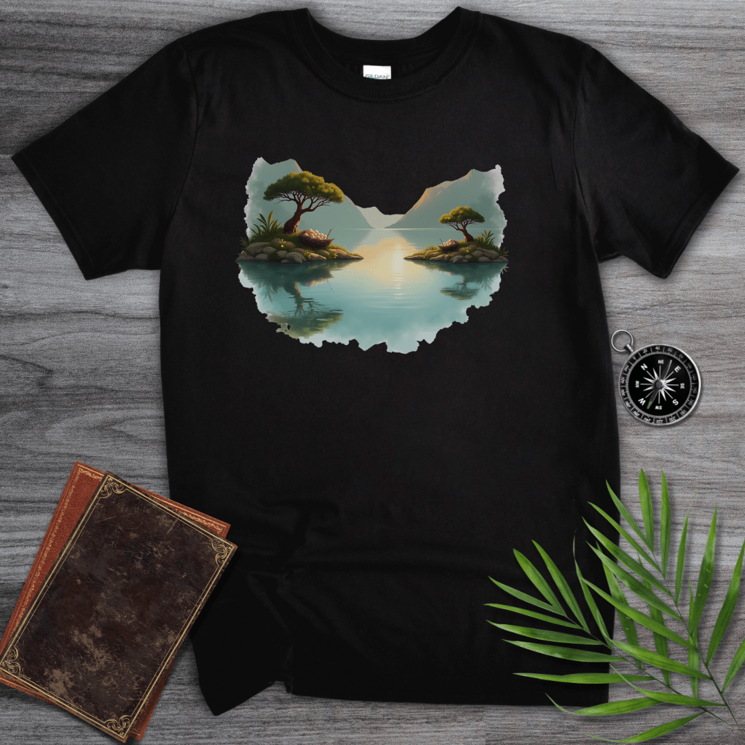 T-Shirt Black / S Prehistoric Island & Lake Environment T-Shirt