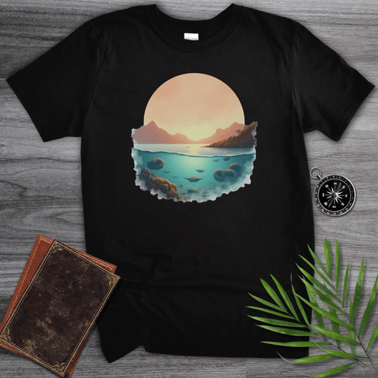 T-Shirt Black / S Prehistoric Oceanic Landscape T-Shirt