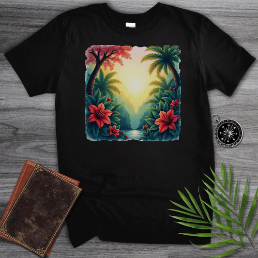 T-Shirt Black / S Prehistoric Paleo Flower Environment T-Shirt