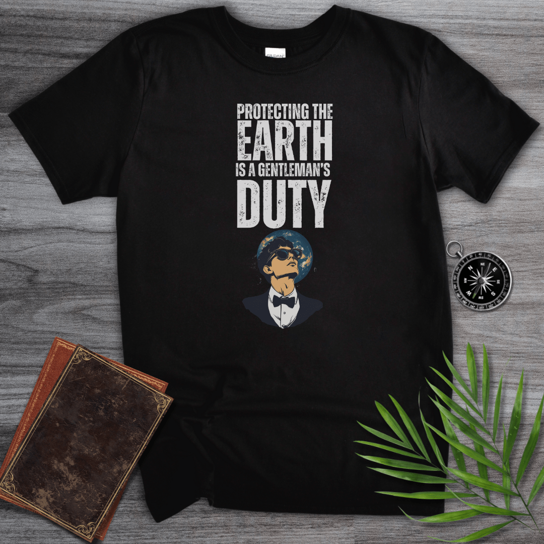 T-Shirt Black / S Protecting The Earth Is A Gentleman's Duty! Graphic T-Shirt