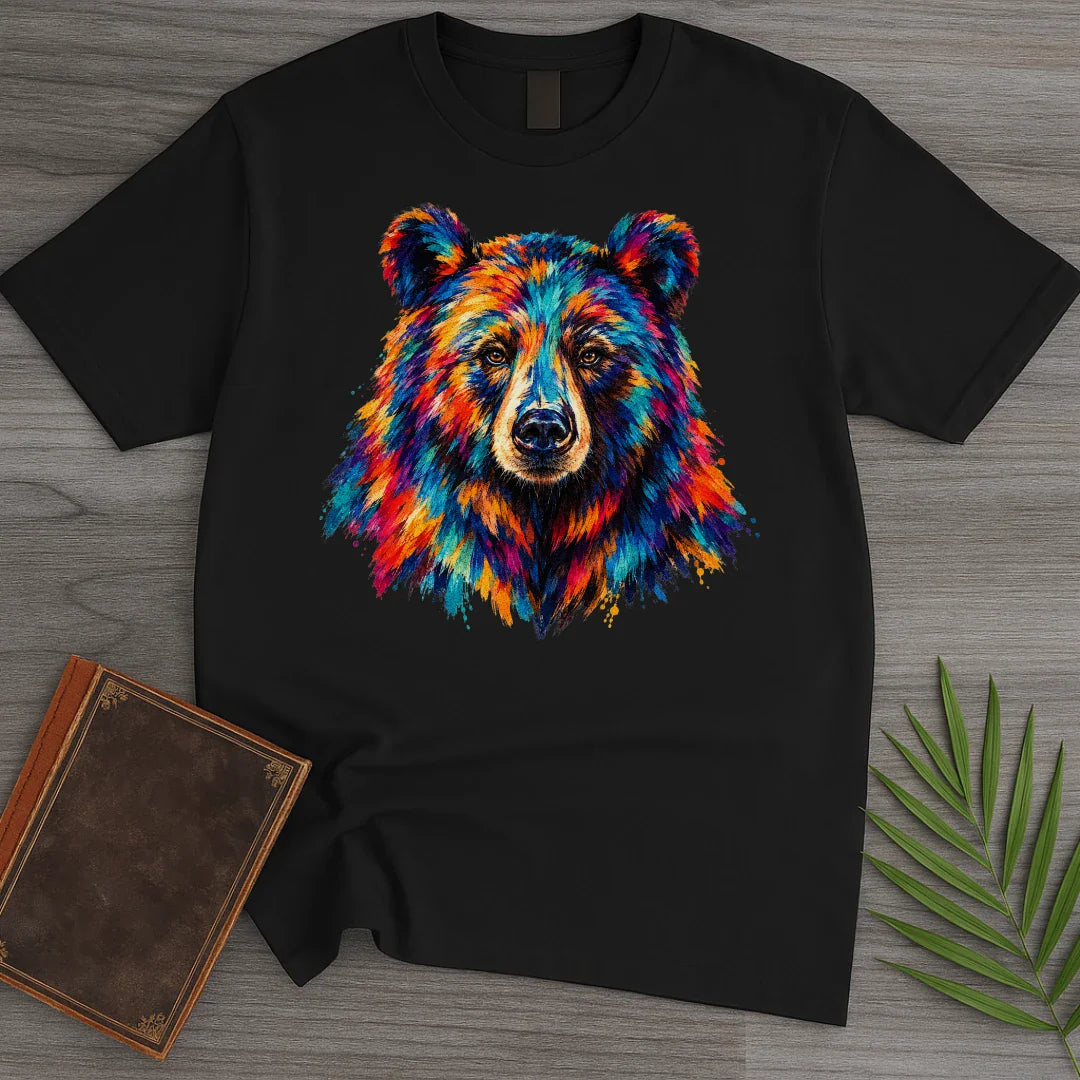 T-Shirt Black / S Rainbow Grizzly Bear T-Shirt