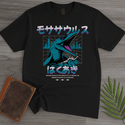 T-Shirt Black / S Retro Wave 90's Mosasaurus T-Shirt