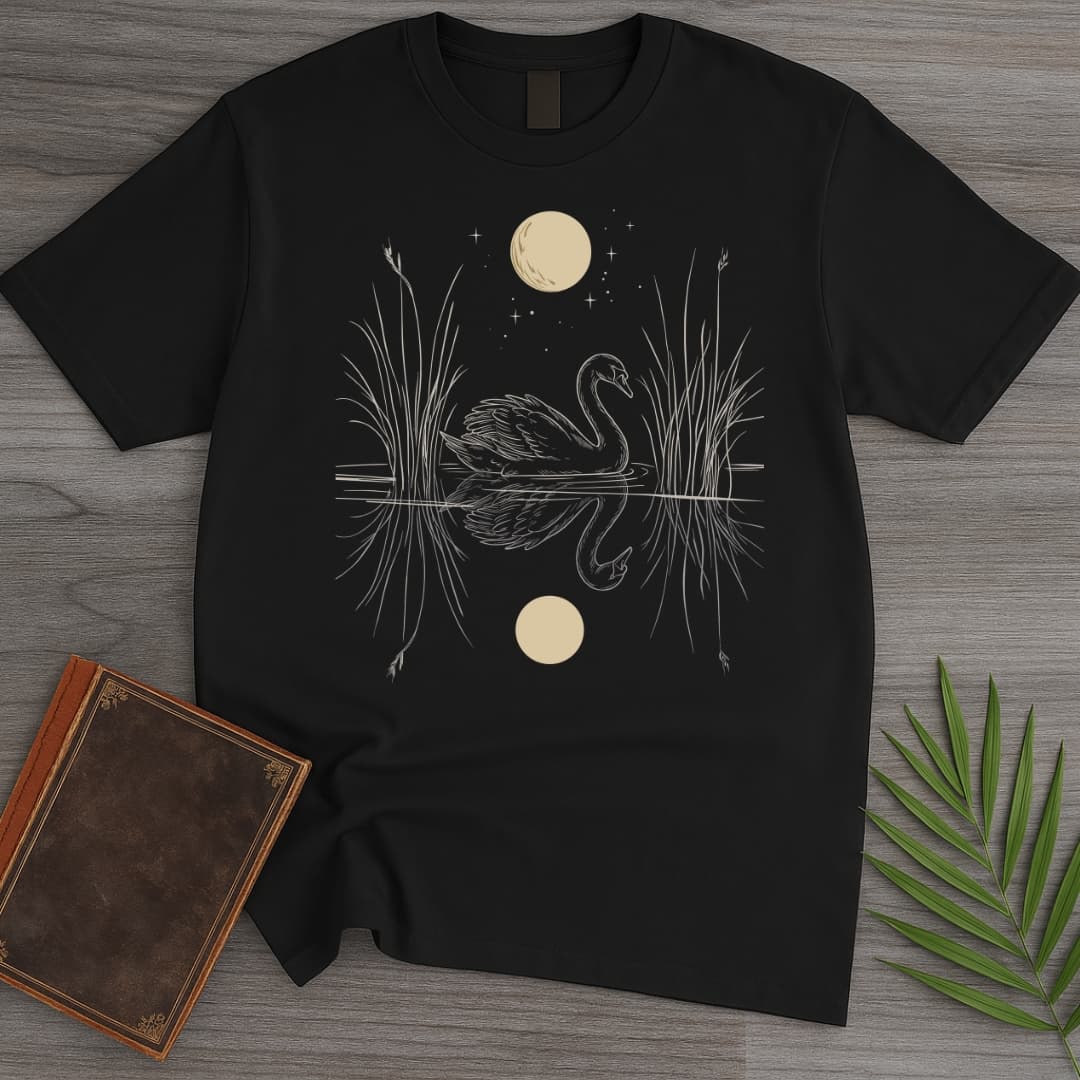 T-Shirt Black / S Silver Glide Swan T-Shirt