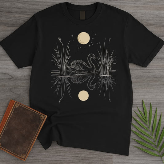 T-Shirt Black / S Silver Glide Swan T-Shirt