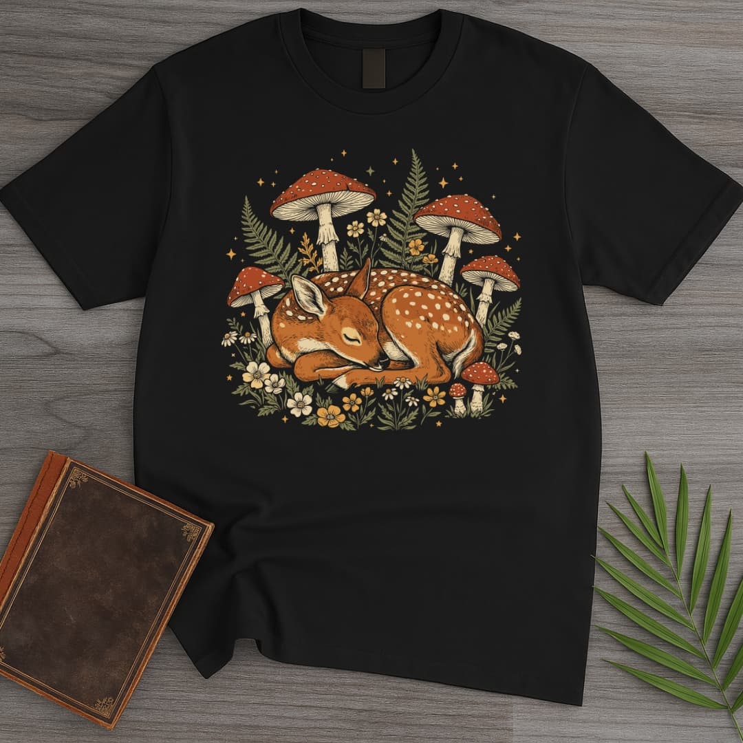 T-Shirt Black / S Slumbering Meadow Fawn T-Shirt