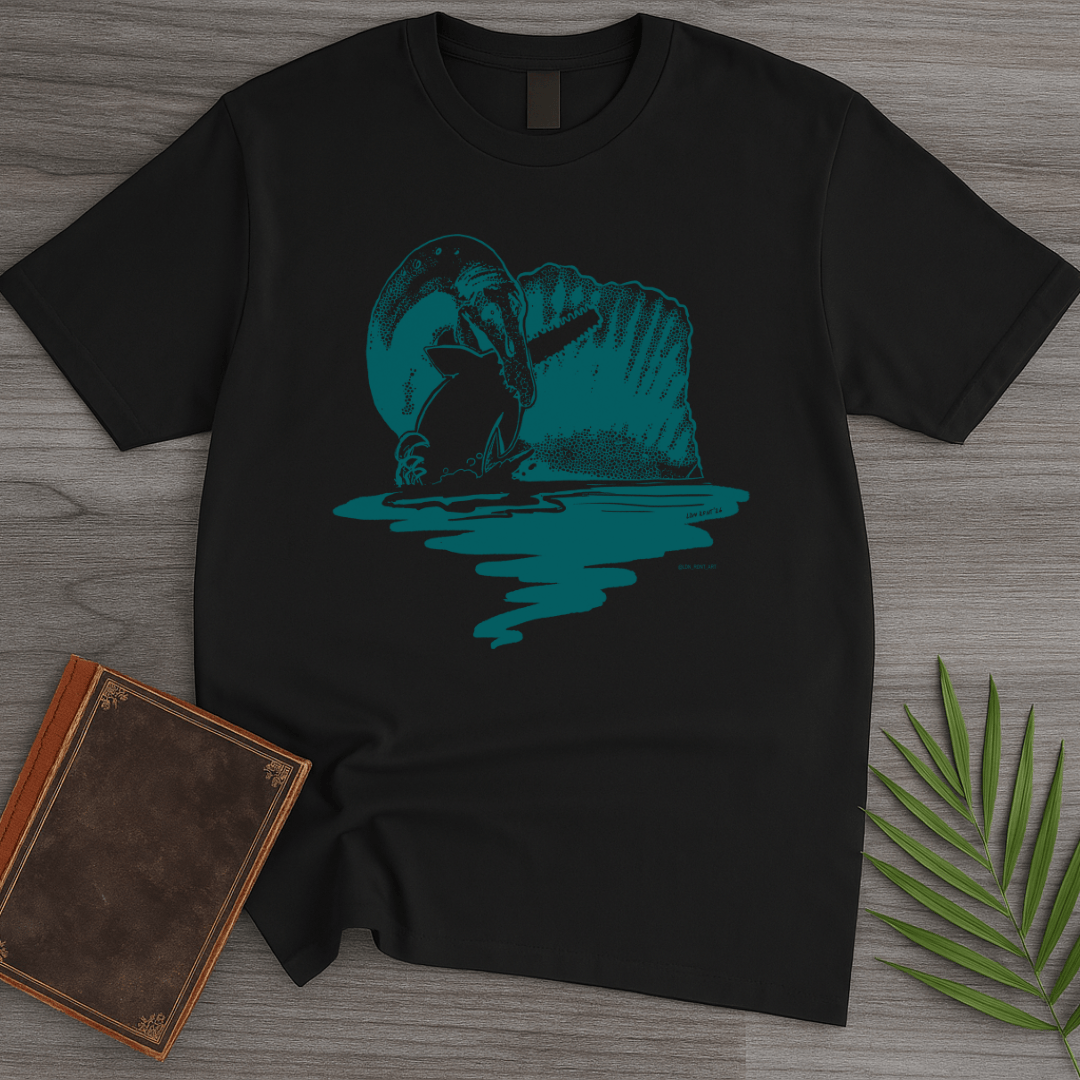 T-Shirt Black / S Spinosaurus, King of Kingfishers T-Shirt (palaeoden_art)
