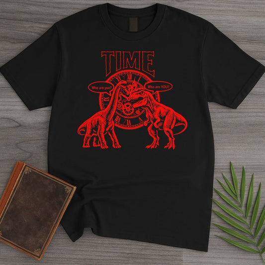 T-Shirt Black / S Split Time: T.rex and Brachiosaurus T-Shirt