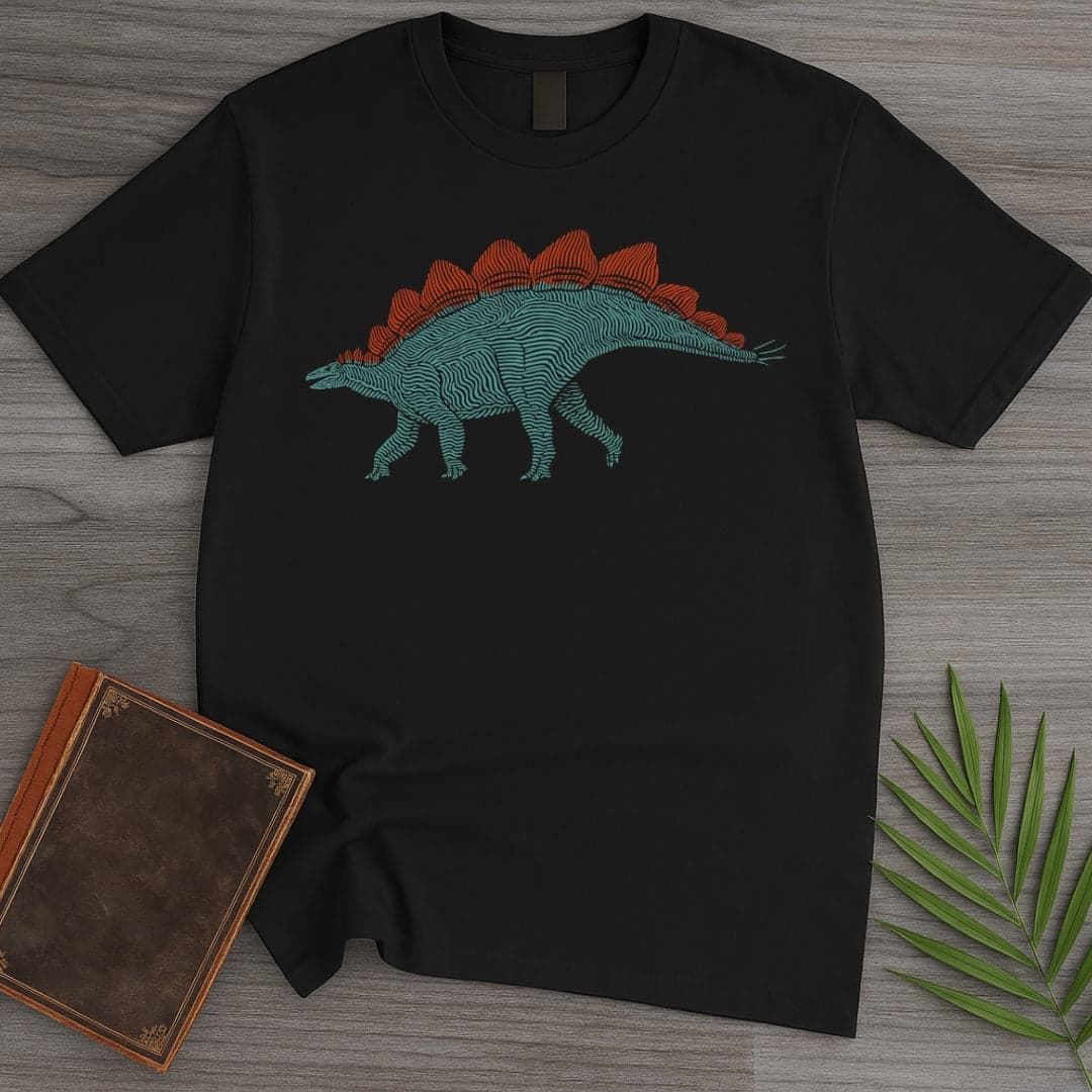 T-Shirt Black / S Stegosaurus Waves T-Shirt