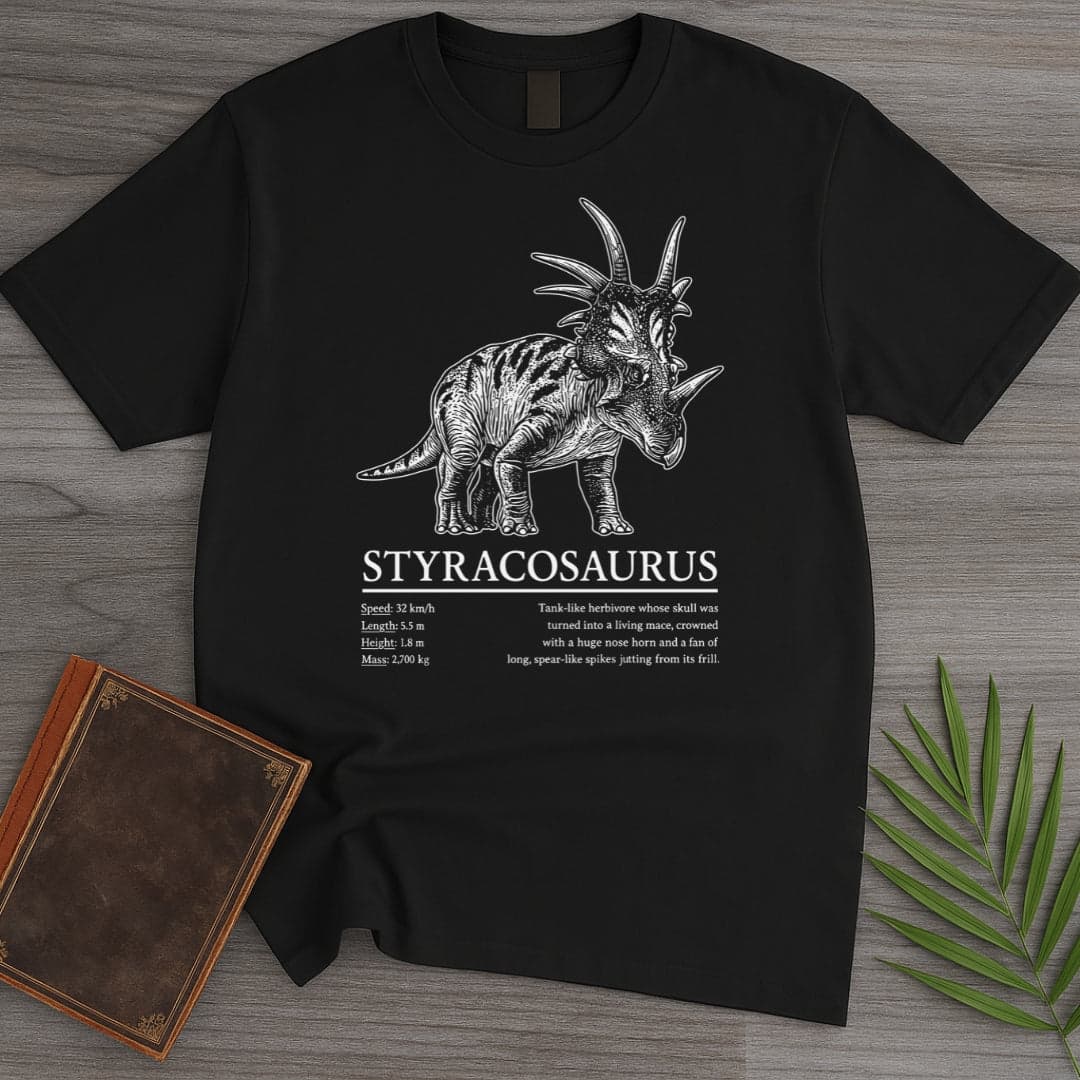 T-Shirt Black / S Styracosaurus Spiked Lizard T-Shirt