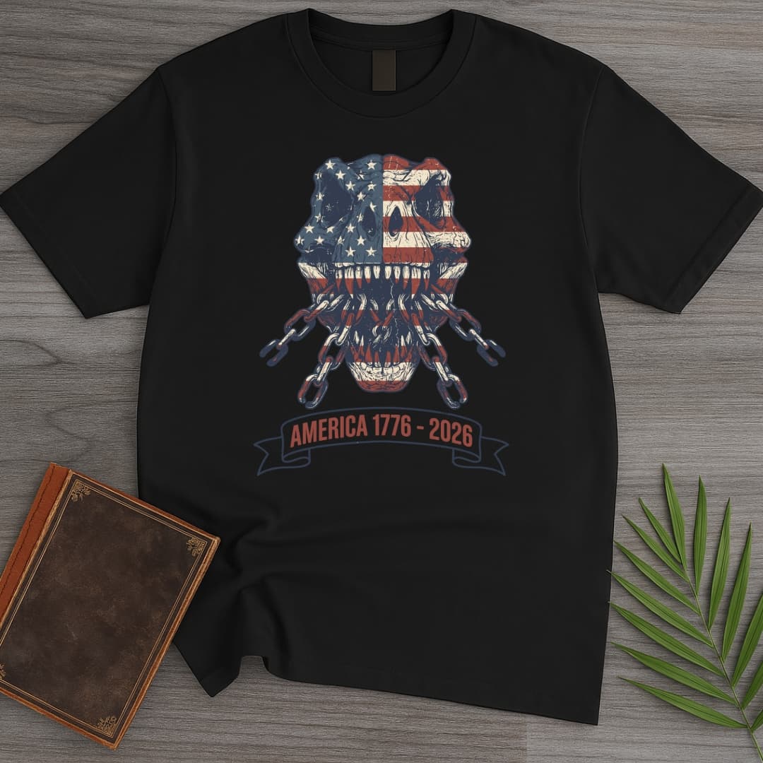 T-Shirt Black / S T-Rex Skull Chains Americas 250th T-Shirt