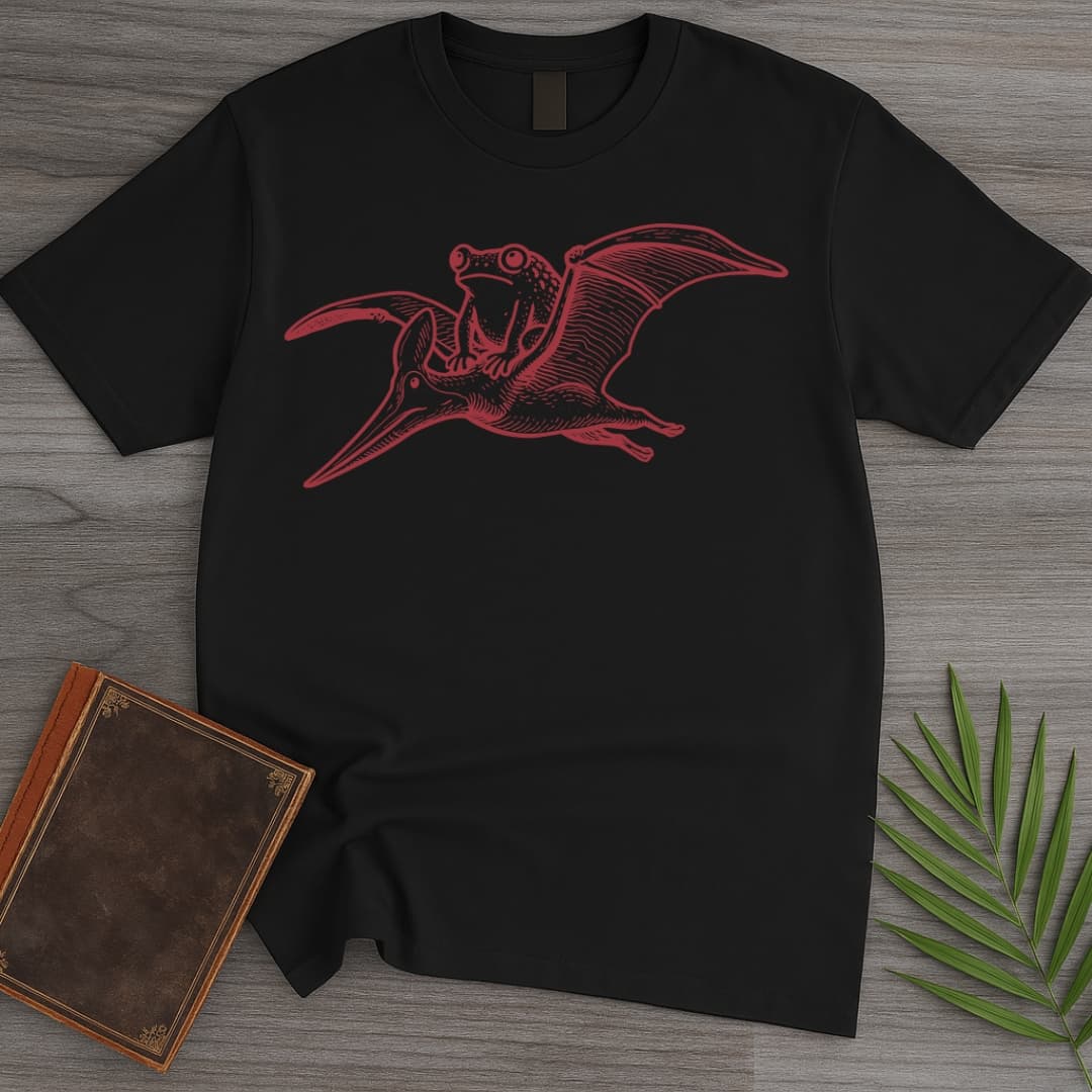 T-Shirt Black / S Tetydraco: Prehistoric Flying Frog T-Shirt