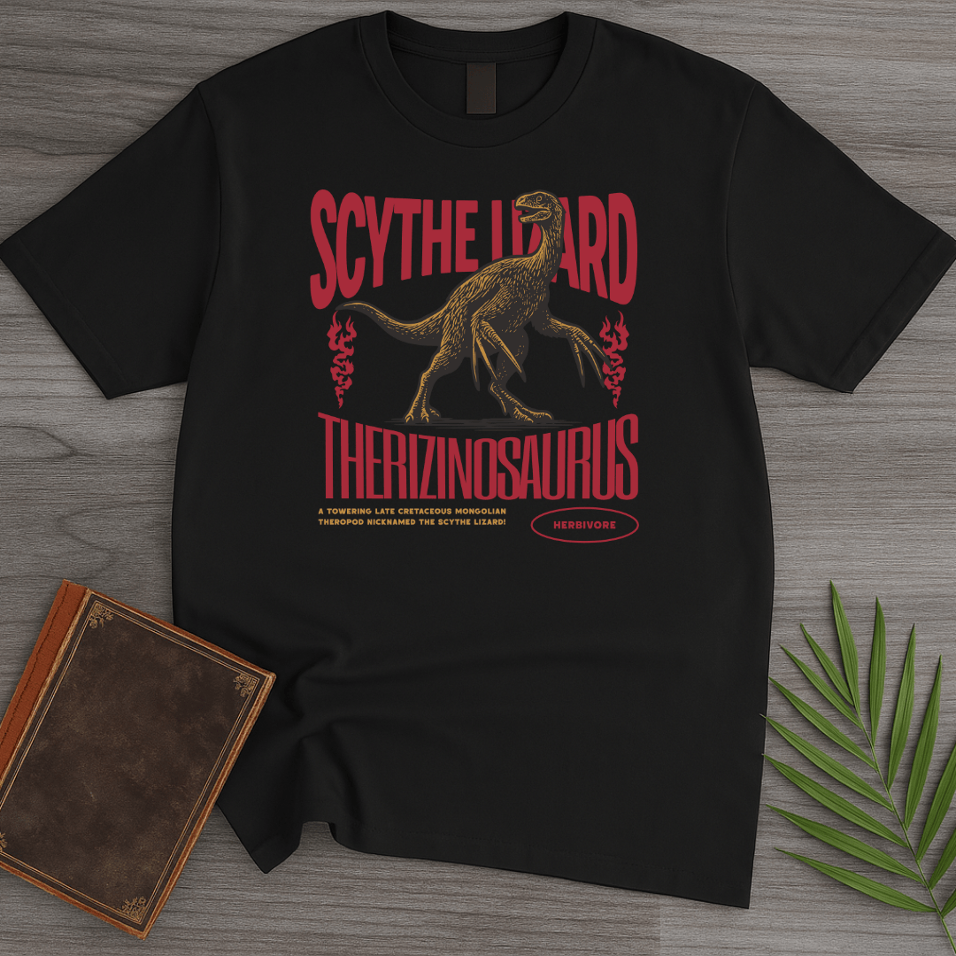 T-Shirt Black / S Therizinosaurus Scythe Lizard Vintage T-Shirt