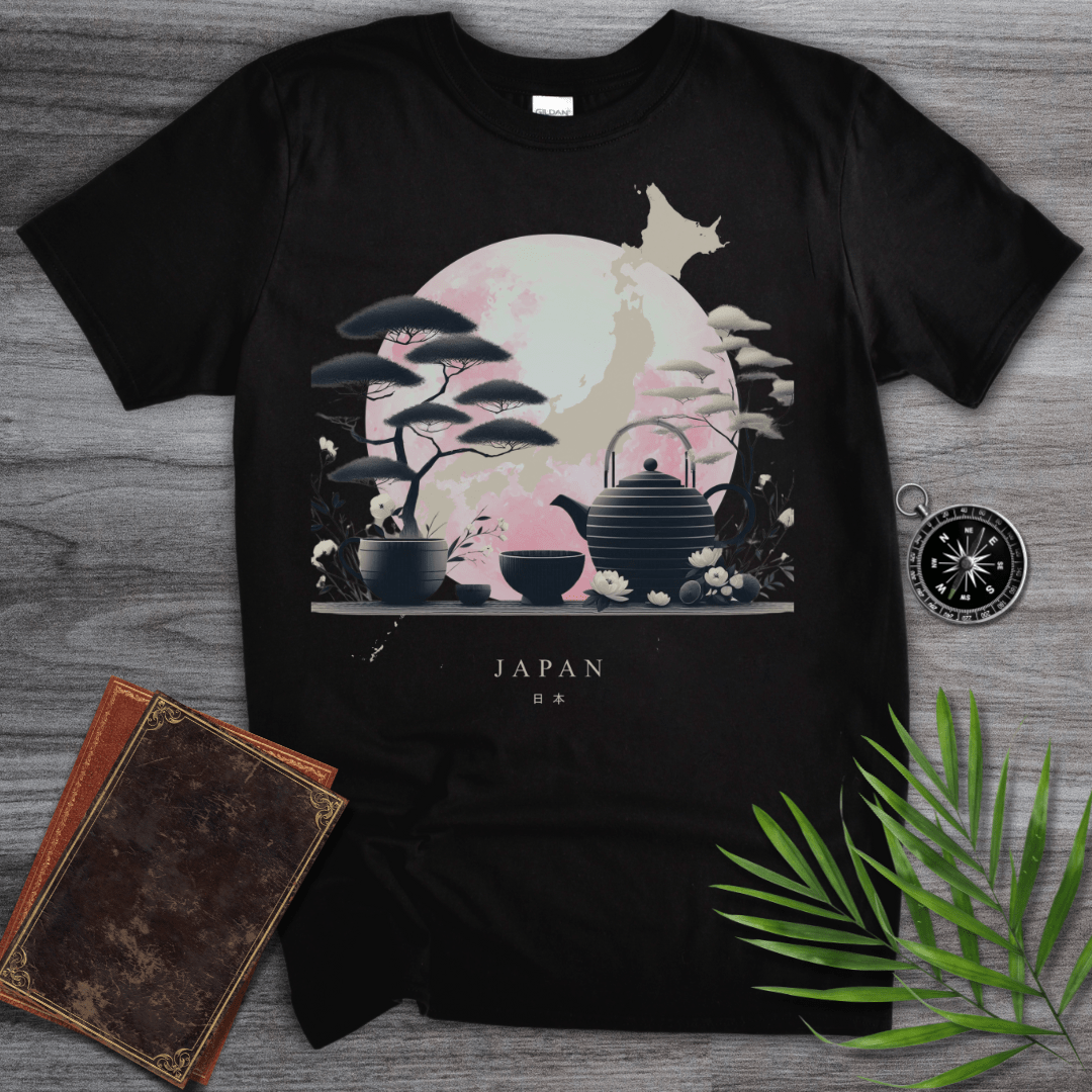 T-Shirt Black / S Traditional Japan Graphic Map T-Shirt