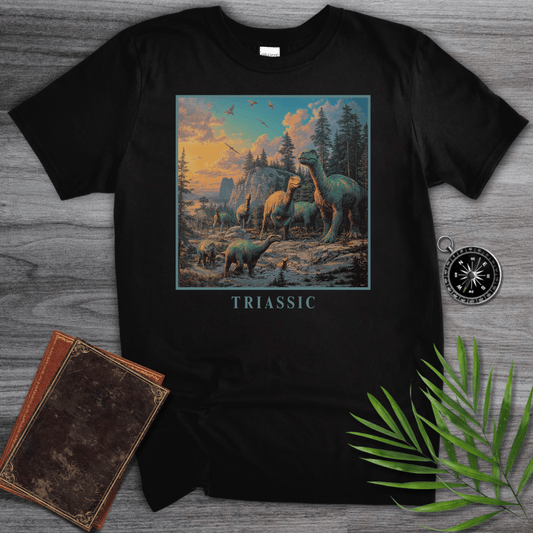 T-Shirt Black / S Triassic Herd of Dinosaurs Graphic T-Shirt