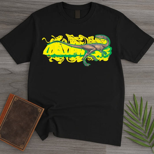 T-Shirt Black / S Triassic Melt Coelophysis Green T-Shirt (D'janjo Nukuruzu Fortissmo)