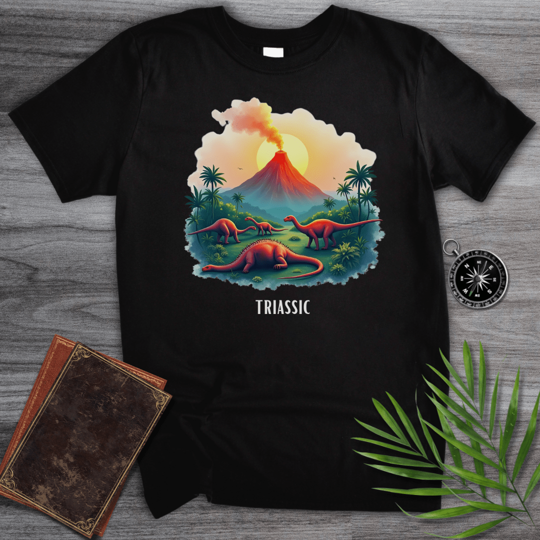 T-Shirt Black / S Triassic Volcano Environment Graphic T-Shirt