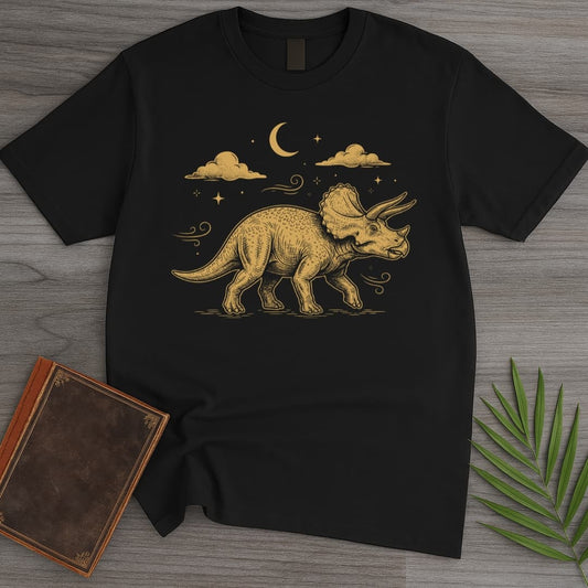T-Shirt Black / S Triceratops Old Stars T-Shirt