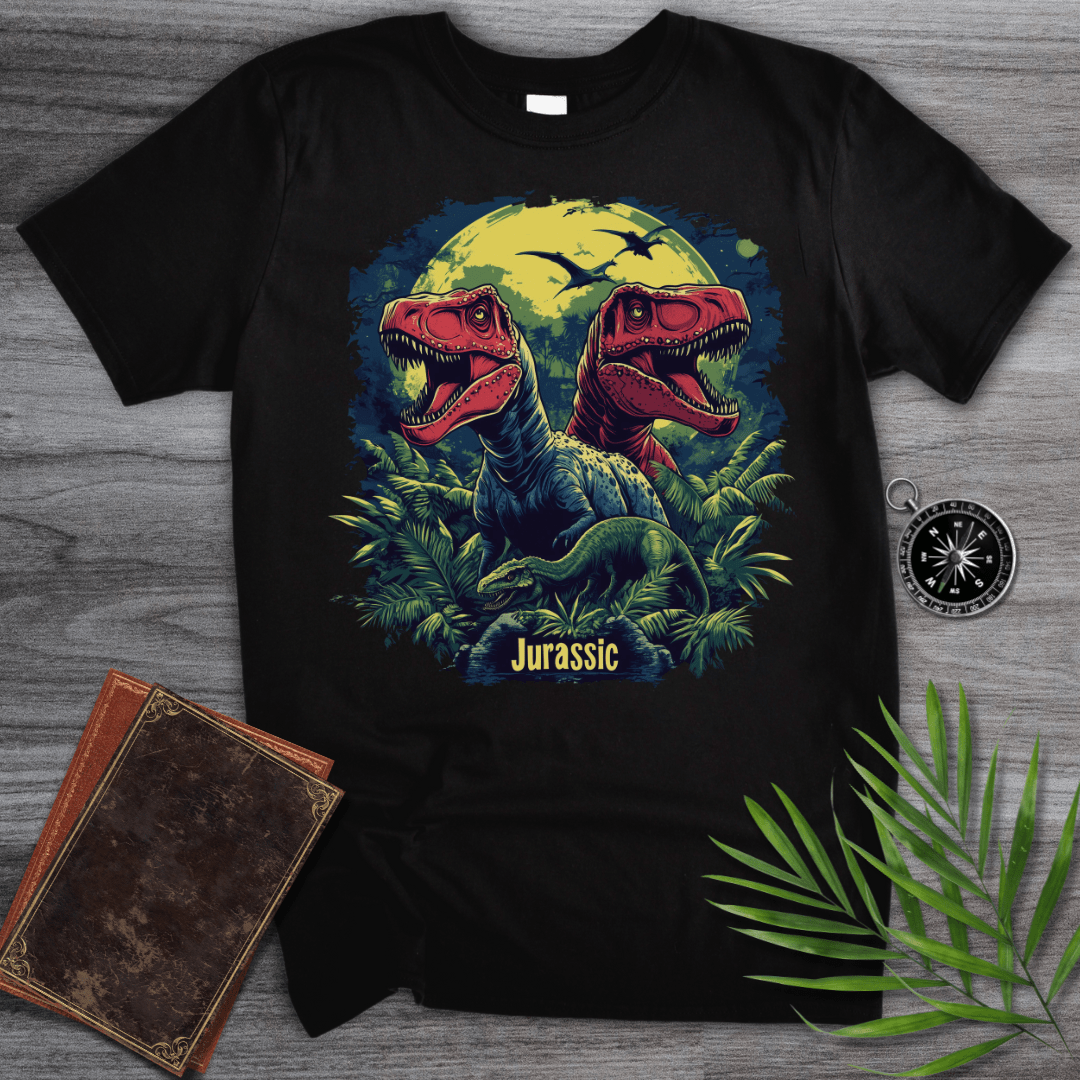 T-Shirt Black / S Twin Jurassic Jungle T-REX T-Shirt