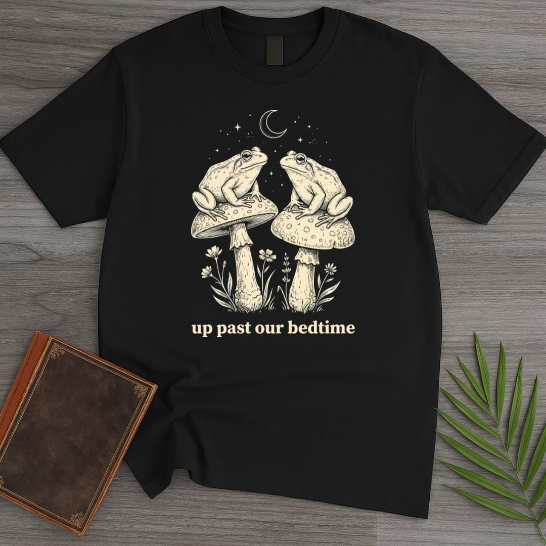 T-Shirt Black / S Up Past Our Bedtime Frogs T-Shirt