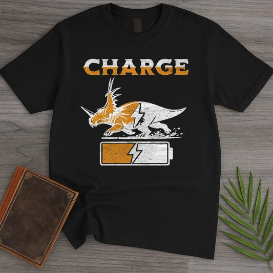 T-Shirt Black / S Vintage Charging Styracosaurus T-Shirt
